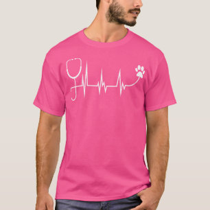 T-shirt Cool Vétérinaire Heartbeat Drôle Travail vétérinai