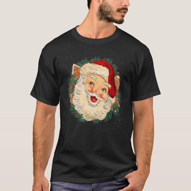 T-shirt Cool Vintage Noël Père Noël Face Noël Gittes (Devant)