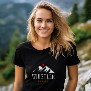 T-shirt Cool Whistler Canada Mountains Maple Leaf Dark