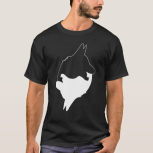T-shirt Cool Yin Yang Chien mignon Allemand Shepard Avec B