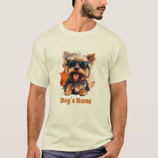 T-shirt Cool Yorkshire terrier avec lunettes de soleil
