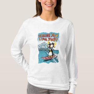 T-shirt Cool Yule Tandem Surf Penguins Hawaiiens
