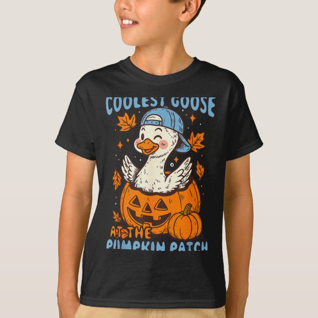 T-shirt Coolest Goose At The Pumpkin Patch Autumn Fall Cou (Devant)