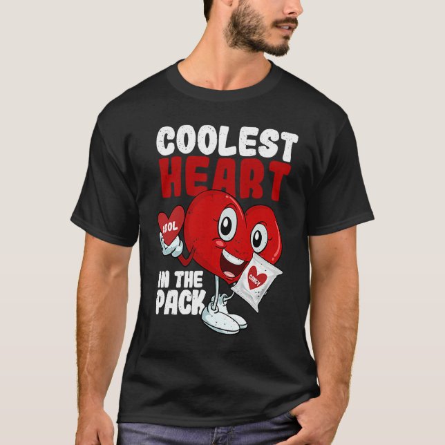 T-shirt Coolest Heart In The Pack  Valentine's Day Cool Ca (Devant)