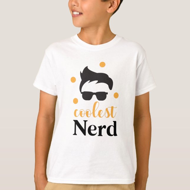 T-shirt Coolest Nerd Funny School Student Devis (Devant)