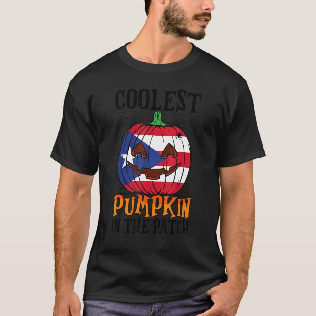 T-shirt Coolest Pumpkin In The Patch Boricua Flag Jack Ou2 (Devant)