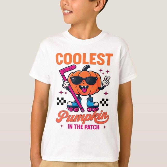 T-shirt Coolest Pumpkin In The Patch – Roller Hockey Fun D (Devant)