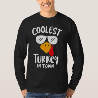 T-shirt Coolest Turkey in Town Boys Thanksgiving Funny Aut
