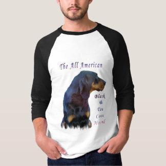 T-shirt Coonhound noir et bronzage