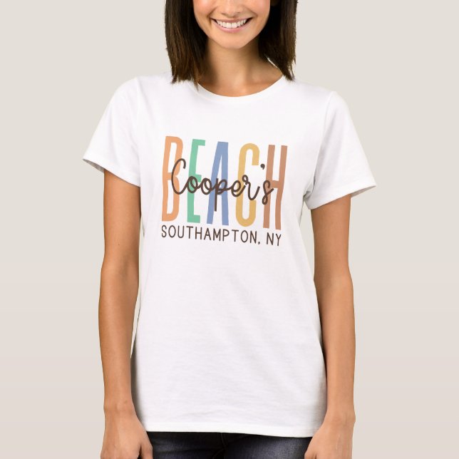 T-shirt Cooper's Beach Southampton NY (Sands) (Devant)