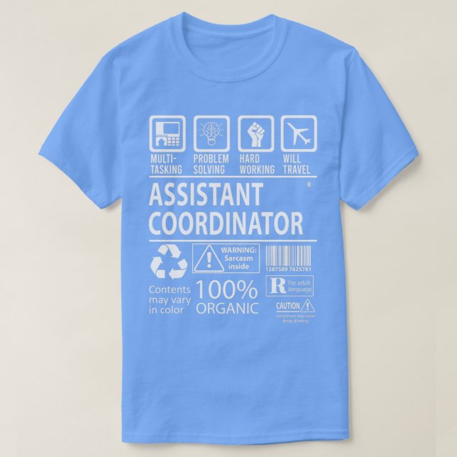 T-shirt Coordinateur adjoint Multi-Tasking Certified Job G (Design devant)