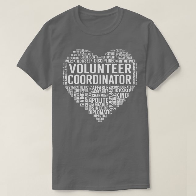 T-shirt Coordinateur bénévole Coeur (Design devant)