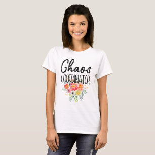 T-shirt Coordonnateur de chaos avec des fleurs