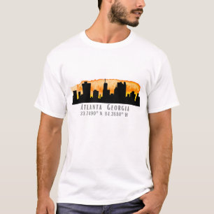 T-shirt Coordonnées de la carte de l'horizon d'Atlanta Cit