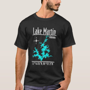 T-Shirt Coordonnées de la Carte Nautique du Lac Ma