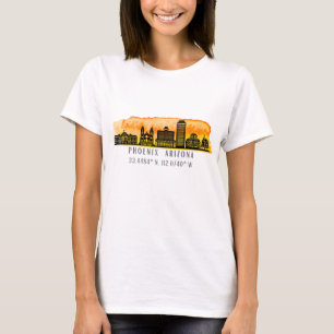 T-shirt Coordonnées de la carte Phoenix Skyline