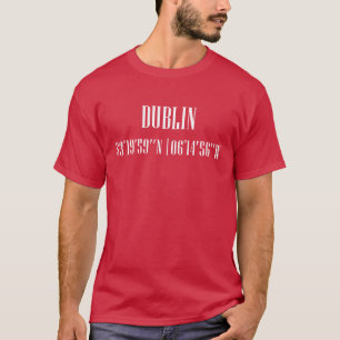 T-shirt Coordonnées de la ville de Dublin vintage