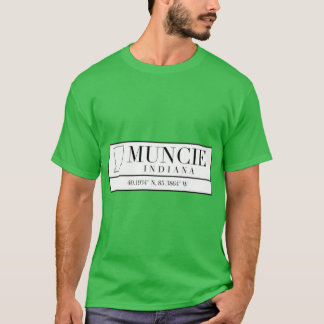 T-shirt Coordonnées de Muncie Indiana surdimensionnées