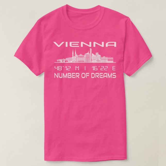 T-shirt Coordonnées GPS Capitale Vienne Skyline (Design devant)