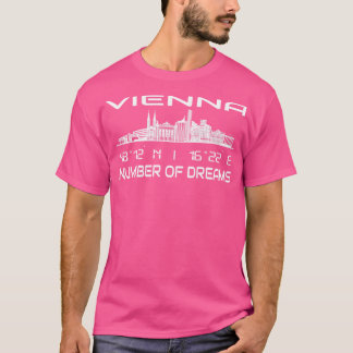 T-shirt Coordonnées GPS Capitale Vienne Skyline