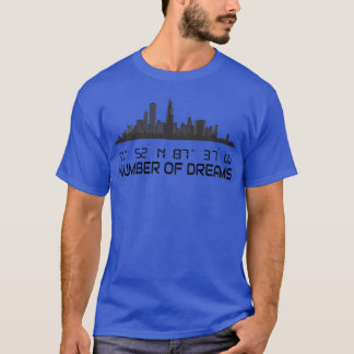 T-shirt Coordonnées GPS de Chigaco Skyline City Dream City
