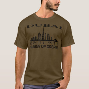 T-shirt Coordonnées GPS de Dubaï Skyline Capital Uae 3