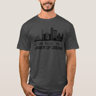 T-shirt Coordonnées GPS de Dublin Skyline City Dream City