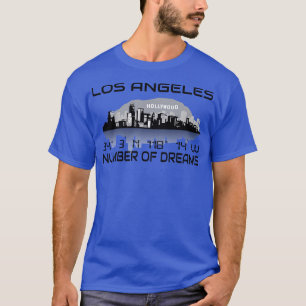 T-shirt Coordonnées GPS Los Angeles Skyline Dream City 3