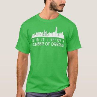 T-shirt Coordonnées Gps Skyline Hong Kong Capital City