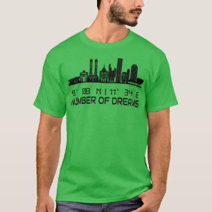 T-shirt Coordonnées GPS Ville De Munich Skyline Dream City