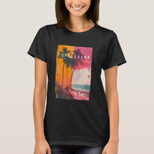 T-shirt Copacabana Rio de Janeiro Brésil Plage rétro Sunse