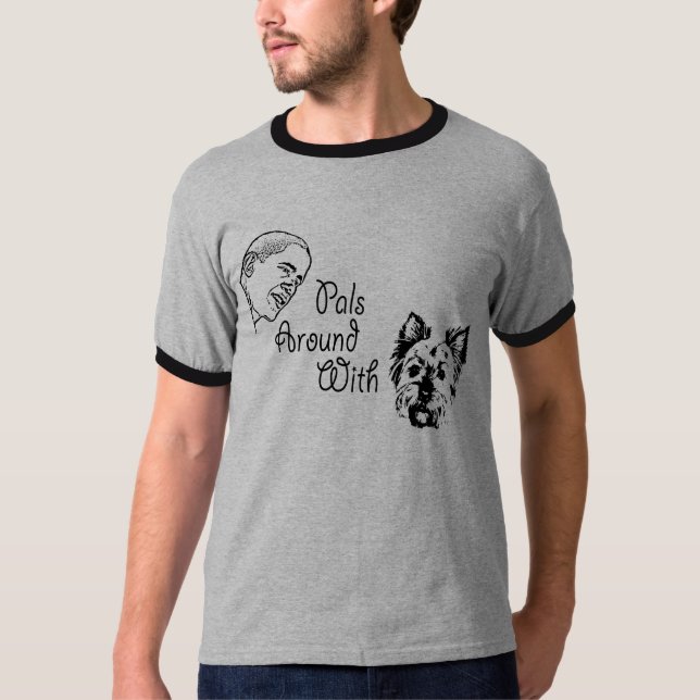 T-shirt Copains d'Obama autour avec des terriers (Devant)