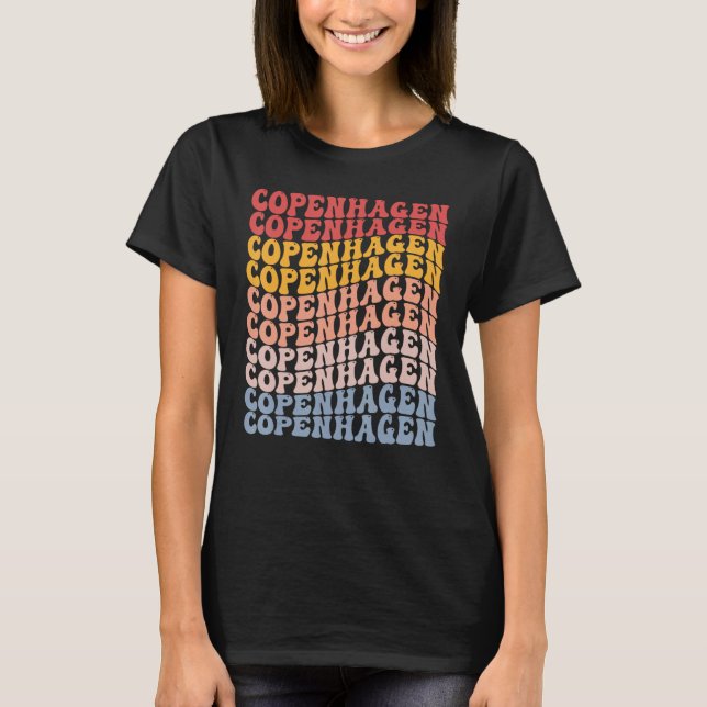 T-shirt Copenhagen City Groovy Retro (Devant)