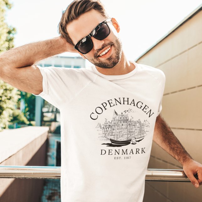 T-shirt Copenhaguen Denmark vintage Landscape (Créateur téléchargé)
