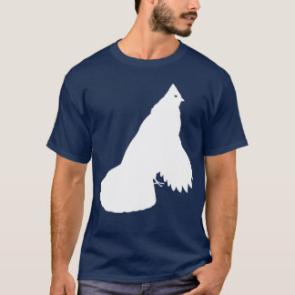 T-shirt Copie blanche d'oiseau de grouse de Ruffed