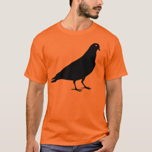T-shirt Copie noire d'oiseau de pigeon