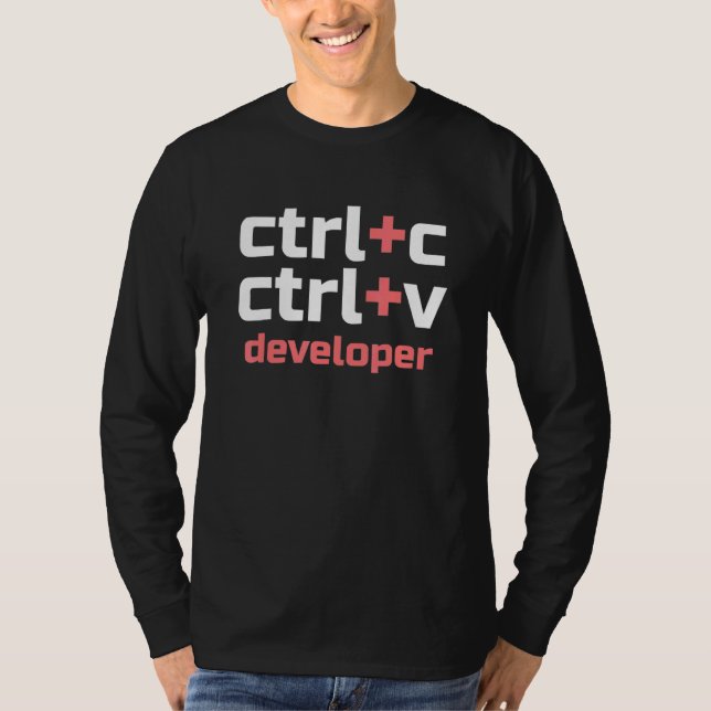 T-shirt Copier Coller le développeur Ctrl C Ctrl V Coder (Devant)