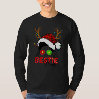 T-shirt Copine Claus Renne Chignon Cheveux Décoiffés Noël 