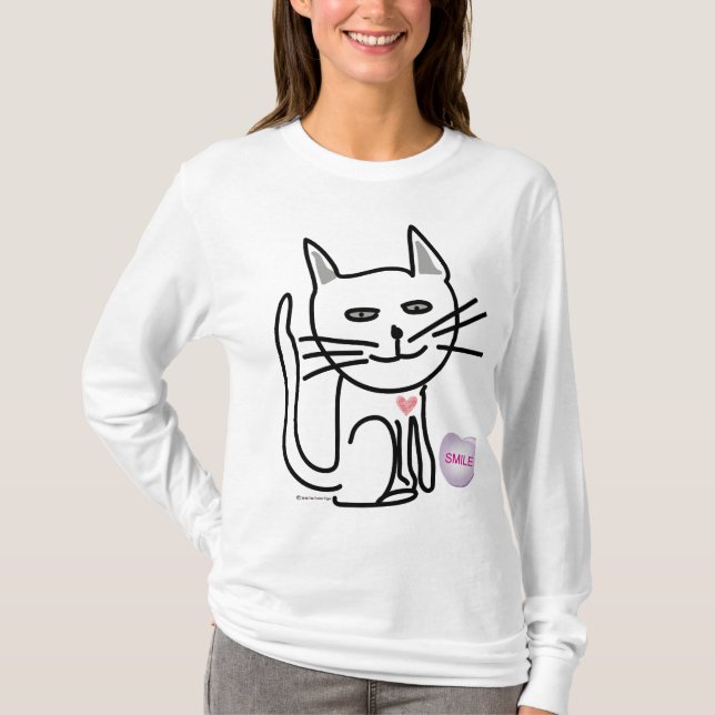 T-shirt Copyright heureux de chat de Valentine de Graceys (Devant)