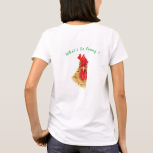 T-shirt coq amusant - Texte personnalisé