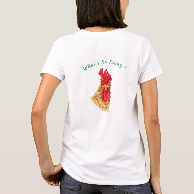 T-shirt coq amusant - Texte personnalisé (Dos)
