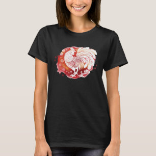 T-shirt Coq asiatique zodiaque chinois Coq rouge fantaisie