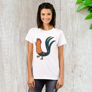 T-shirt Coq de dessin animé mignon