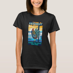 T-shirt Coq de Key West Floride Drôle Où le poulet R