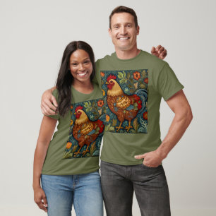 T-shirt Coq de poulet chic rétro