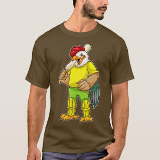 T-shirt Coq en batteur avec batte de cricket