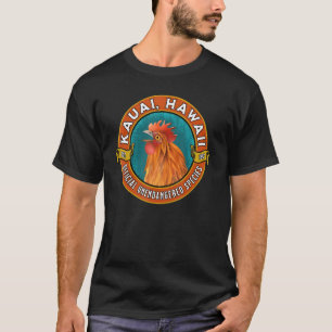 T-shirt Coq Kauai Hawaii Espèce Non Menacée