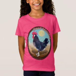 T-Shirt Coq Minorque Bonjour Ovale Vintage