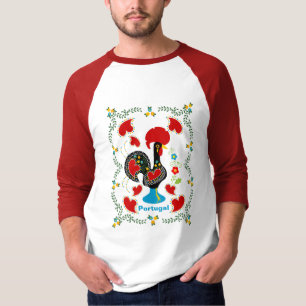 T-shirt Coq traditionnel du Portugal en noir