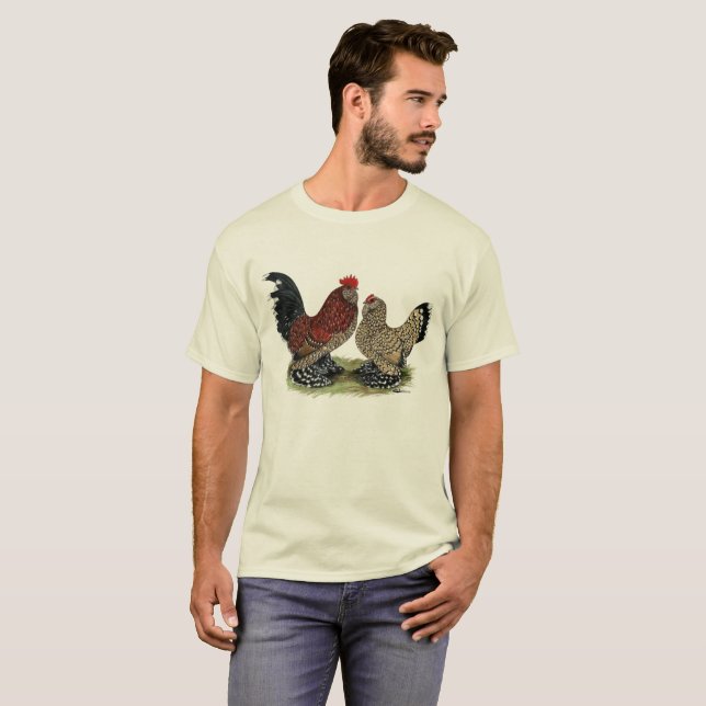T-shirt Coqs nains de D'Uccle :  Mille Fleur (Devant entier)